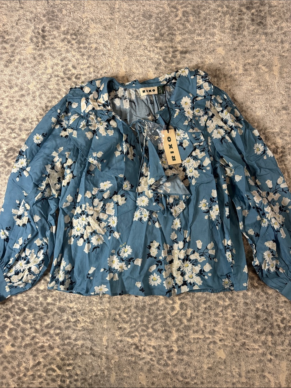 RIXO Milia Cotton Blouse